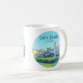 Mug Père Noël Barbara California Courthouse Watercolor (Devant droit)