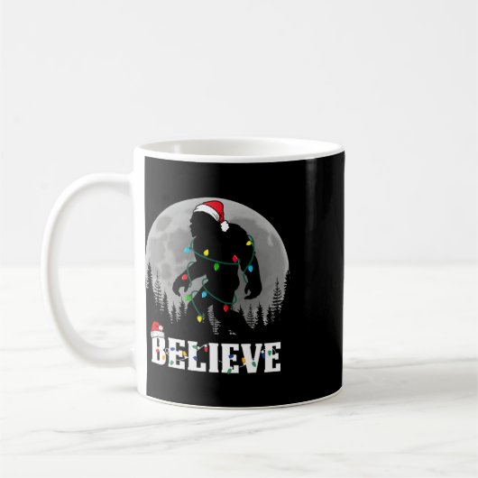 Mug Père Noël Bigfoot lumières de Noël Drôle Sasquatch (Gauche)
