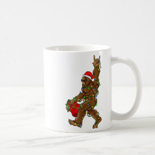 Mug Père Noël Bigfoot lumières de Noël Rock drôle Sasq