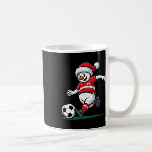 Mug Père Noël bonhomme de neige jouant au football Hom