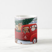 Mug Père Noël camion rouge retriever doré (Centre)