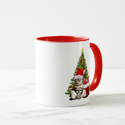 Mug Père Noël Cat (Devant droit)