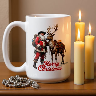Mug Père Noël cavalier et renne