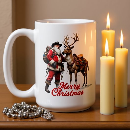 Mug Père Noël cavalier et renne