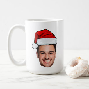Mug Père Noël Chapeau de Noël Photo de Visage Personna