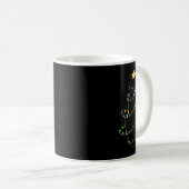 Mug Père Noël Chat Noir Tangé Dans La Lumière De L'Arb (Devant droit)