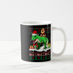 Mug Père Noël Chow Chow Riding T-rex Sweater Lov