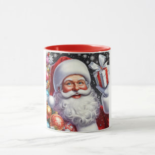 Mug Père Noël classique avec présent & ornements
