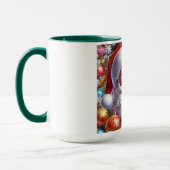 Mug Père Noël classique avec présent & ornements (Gauche)