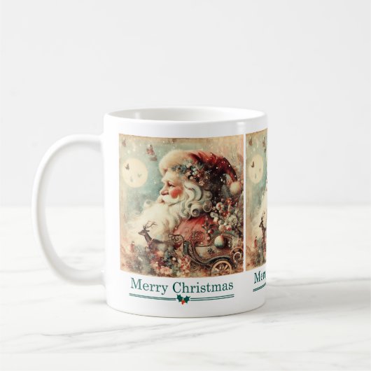 Mug Père Noël classique de Noël (Gauche)