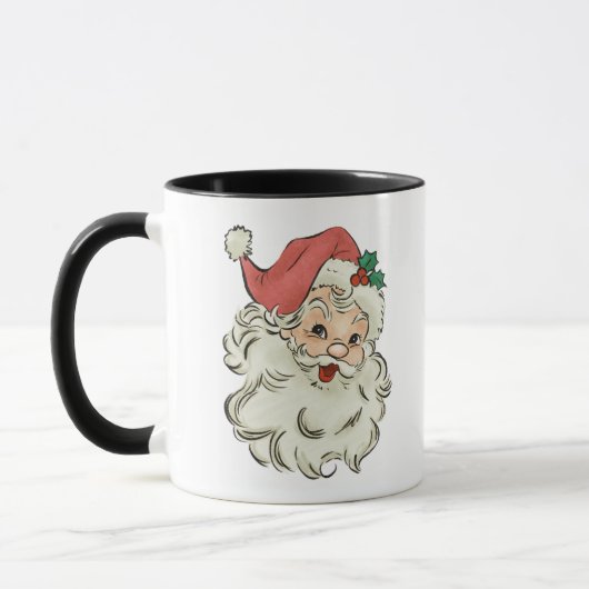 Mug Père Noël classique souriant Noël (Gauche)