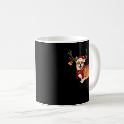 Mug Père Noël Corgi reiner Noël clair (Devant droit)