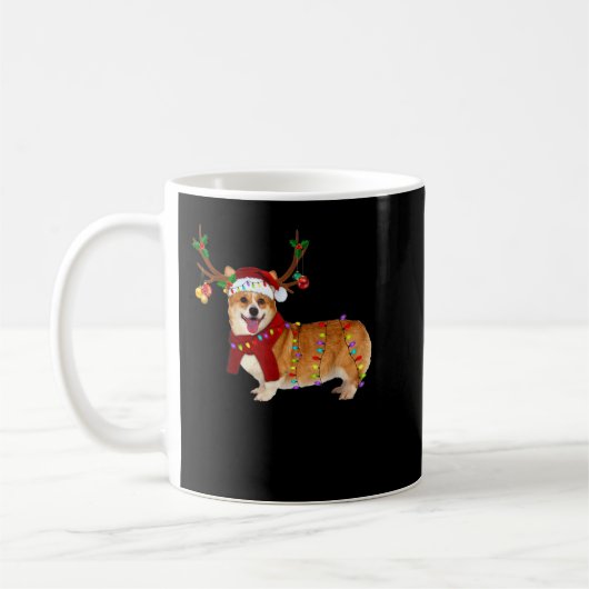 Mug Père Noël Corgi reiner Noël clair (Gauche)