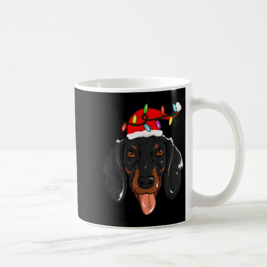 Mug Père Noël Dachshund Lumière Noël  (Droite)