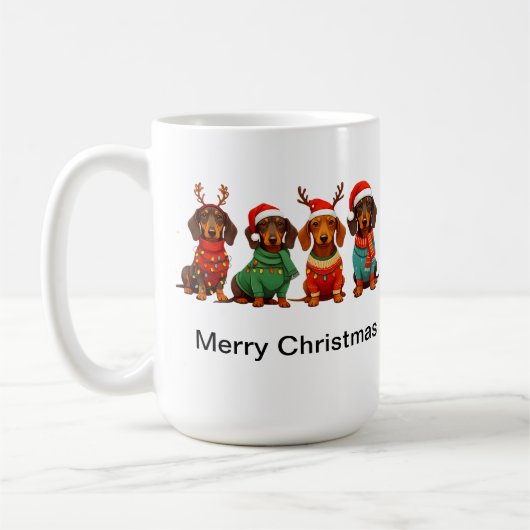 Mug Père Noël Dachshunds (Gauche)