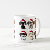 Mug Père Noël Dachshunds mignon Chiens Wiener Noël (Devant droit)