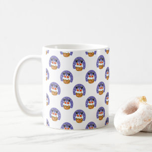 Mug Père Noël dans cheminée, neige, Noël, Nouvel An