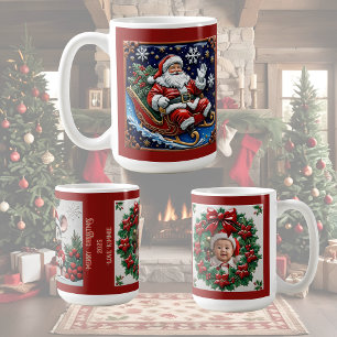 Mug Père Noël dans son traîneau personnalisable