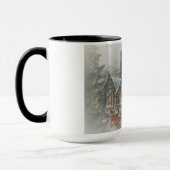 Mug Père Noël d'autrefois avec des enfants devant une (Gauche)