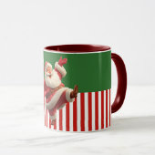 Mug Père Noël de dessin animé dansant joyeusement (Devant droit)