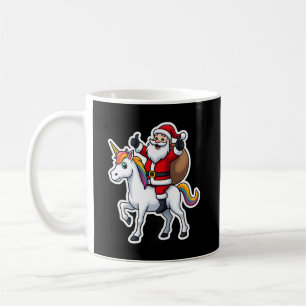 Mug Père Noël de Noël à cheval sur une Licorne - Fille