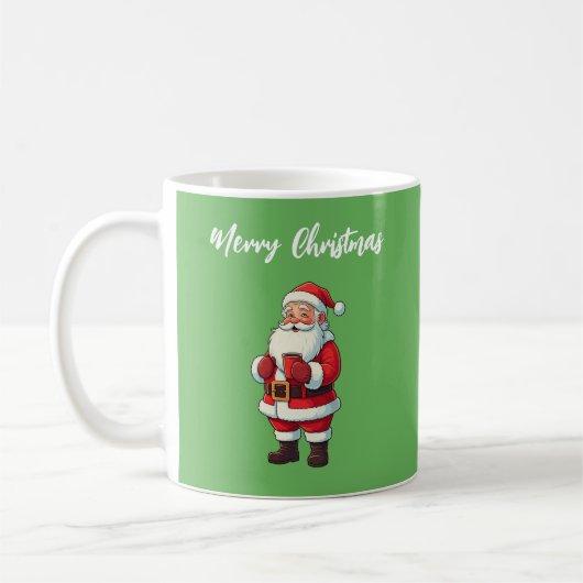 Mug Père Noël de Noël buvant du chocolat chaud (Gauche)