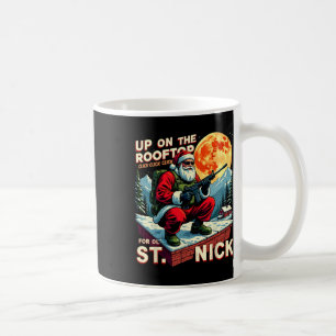 Mug Père Noël de Noël en haut sur le toit Cliquez sur