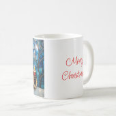 Mug Père Noël de style vitrail avec bougie (Devant droit)