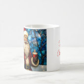 Mug Père Noël de style vitrail avec bougie (Centre)