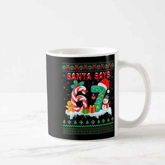 Mug Père Noël dit 67 Noël Pull Ugly 6 7 Six Sept (Droite)