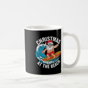 Mug Père Noël drôle surfant Noël en juillet Xmas été