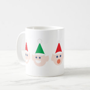 Mug Père Noël Elfes elfes têtes face Noël Pôle Nord