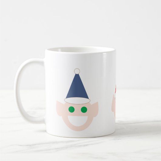 Mug Père Noël Elfes elfes têtes face Noël Pôle Nord (Gauche)