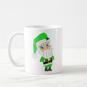 Mug Père Noël en costume vert chibi