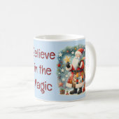 Mug Père Noël en patchwork matelassé avec des étoiles (Devant droit)