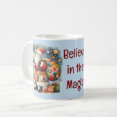 Mug Père Noël en patchwork matelassé avec des étoiles (Devant gauche)