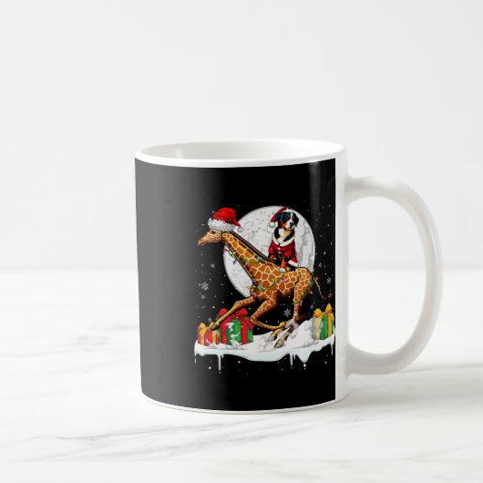 Mug Père Noël Entlebucher Mountain Riding Giraffe Chri (Droite)