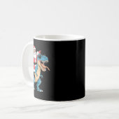 Mug Père Noël équitation Dinosaur T Rex Christmas Boys (Devant gauche)