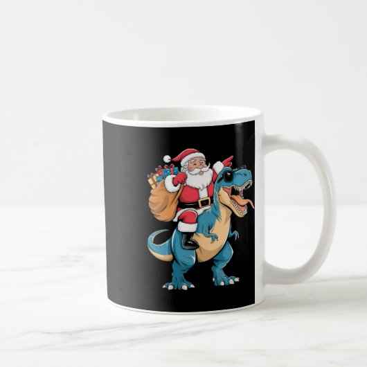 Mug Père Noël équitation Dinosaur T Rex Christmas Boys (Droite)