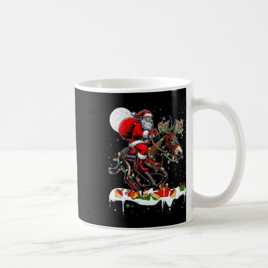 Mug Père Noël équitation Mule Reindeer Xmas Amoureux d (Droite)