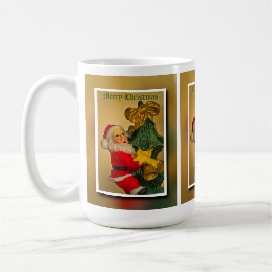Mug Père Noël Escalade l'arbre de Noël - Vintage (Gauche)