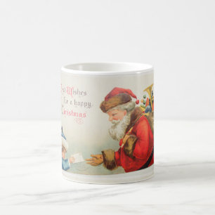 Mug Père Noël et garçon Noël de la nostalgie vintage