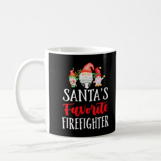 Mug Père Noël Favori Firefighter Noël Drôle Gnome (Gauche)