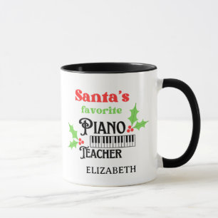 Mug Père Noël Favori Piano Enseignant Musicien Noël