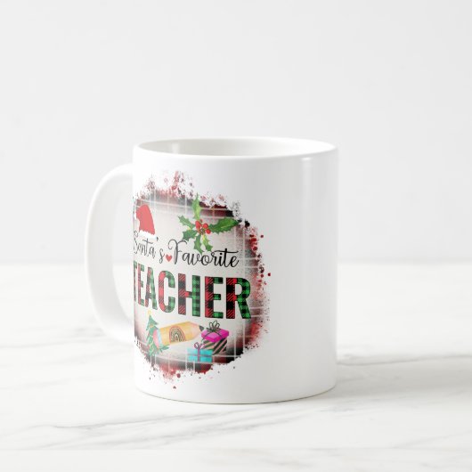 Mug Père Noël Favorite Enseignant Noël Appréciation (Devant gauche)