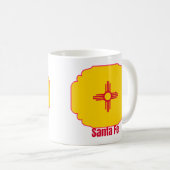 Mug Père Noël Fe Nouveau Mexique Drapeau d'État Zia Su (Devant droit)