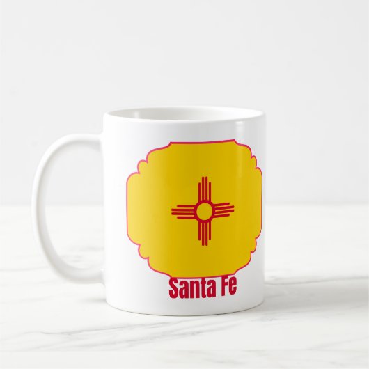 Mug Père Noël Fe Nouveau Mexique Drapeau d'État Zia Su (Gauche)