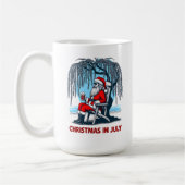 Mug Père Noël Festive Profitant Des Cheers D'Été (Gauche)