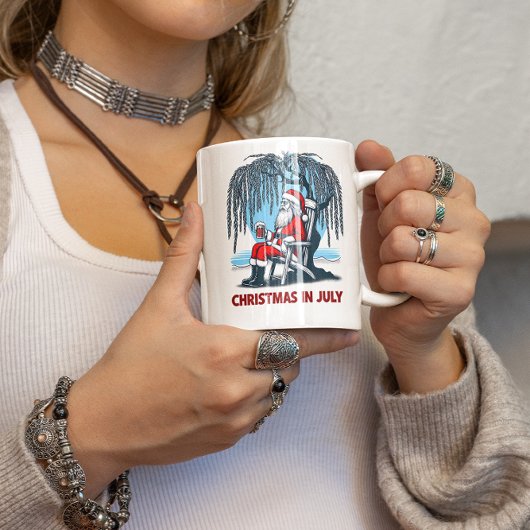Mug Père Noël Festive Profitant Des Cheers D'Été