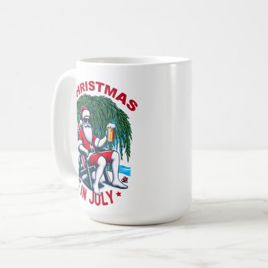 Mug Père Noël festive se détendre avec une pause froid (Devant gauche)